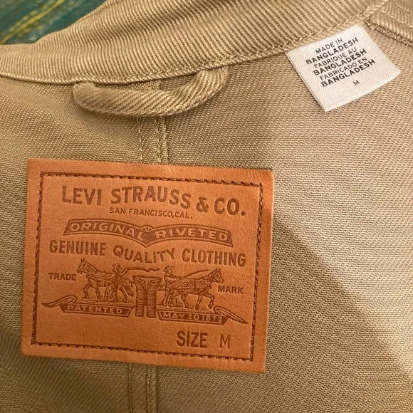 Levi's Men's Khaki Cotton Work Jacket - Picture 3 of 7